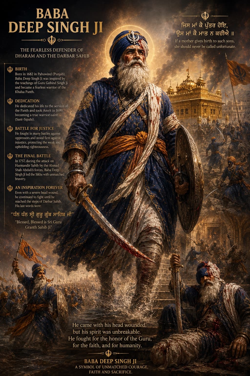 Baba Deep Singh Ji illustration